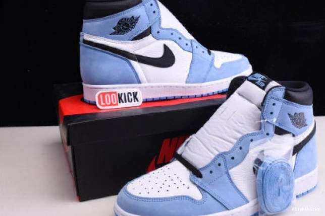 WHITE 1 555088-134 UNIVERSITY BLACK AIR RETRO JORDAN BLUE HIGH 0809